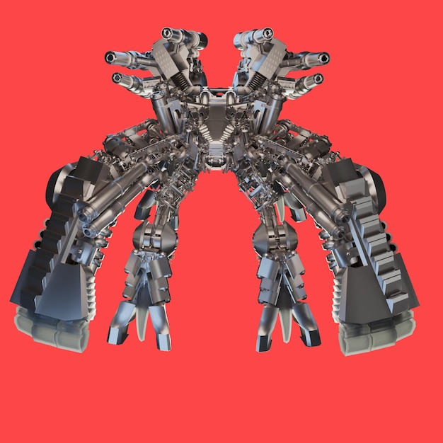 3D rendering aktywów obiekt metalowy