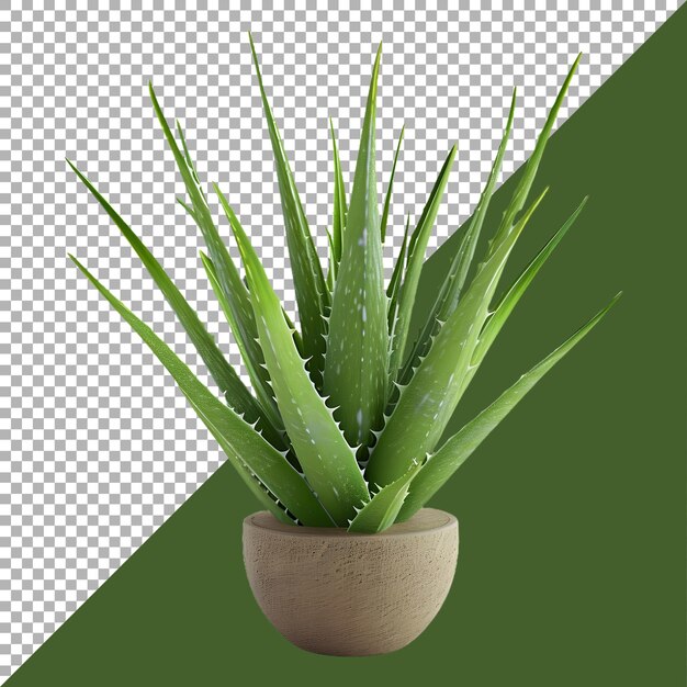 PSD rendering 3d di una pianta di aloe vera su uno sfondo trasparente