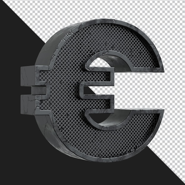 3d rendering of alphabet euro symbol isolated