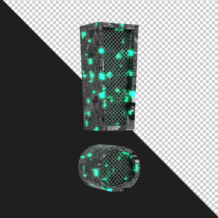 PSD 3d rendering of alphabet exclamation mark symbol isolated