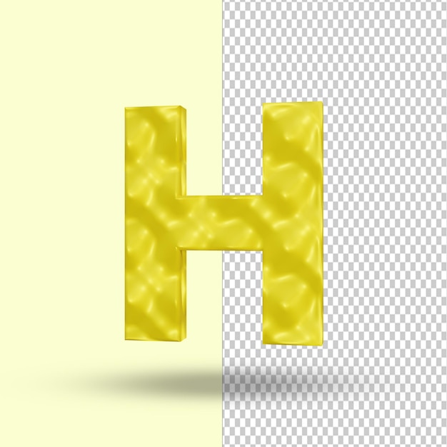 3d rendering alphabet h letter creative premium psd