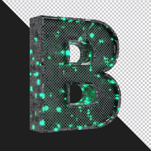 PSD 3d rendering of alphabet letter b isolated