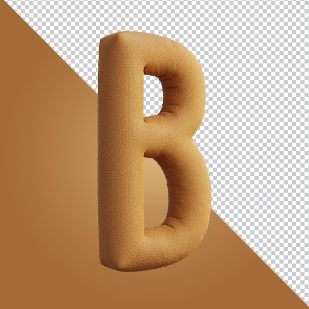 3d rendering of alphabet letter B isolated