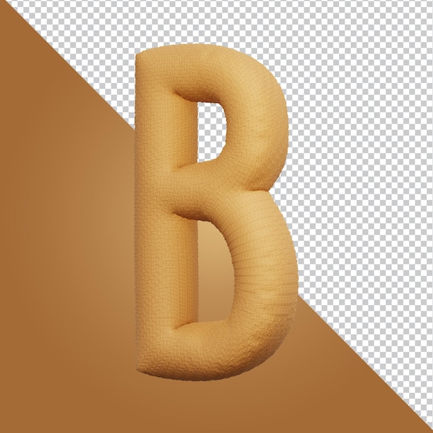 3d rendering of alphabet letter B isolated