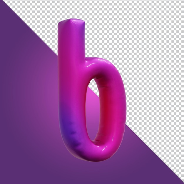 Rappresentazione 3d della lettera b dell'alfabeto isolata