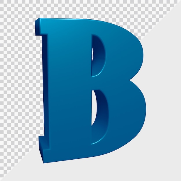 3d rendering of alphabet letter b