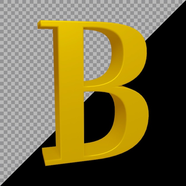 3d rendering of alphabet letter b