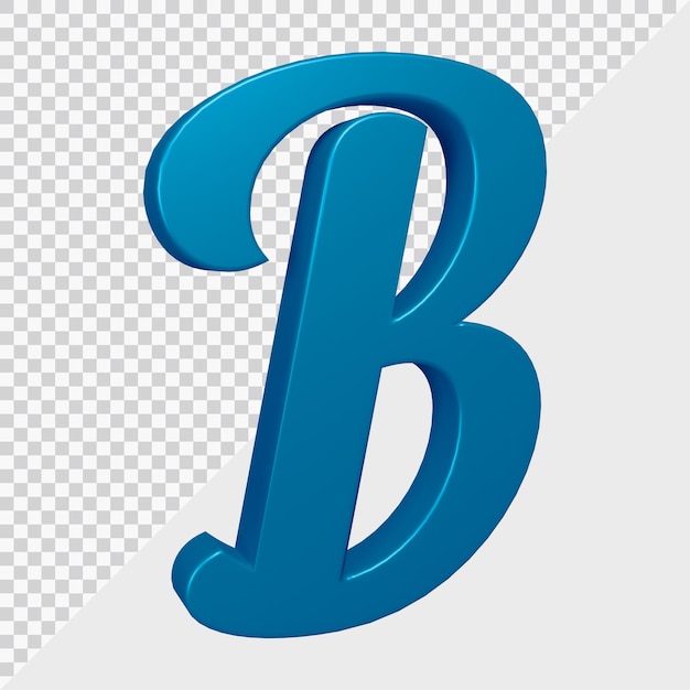 PSD 3d rendering of alphabet letter b