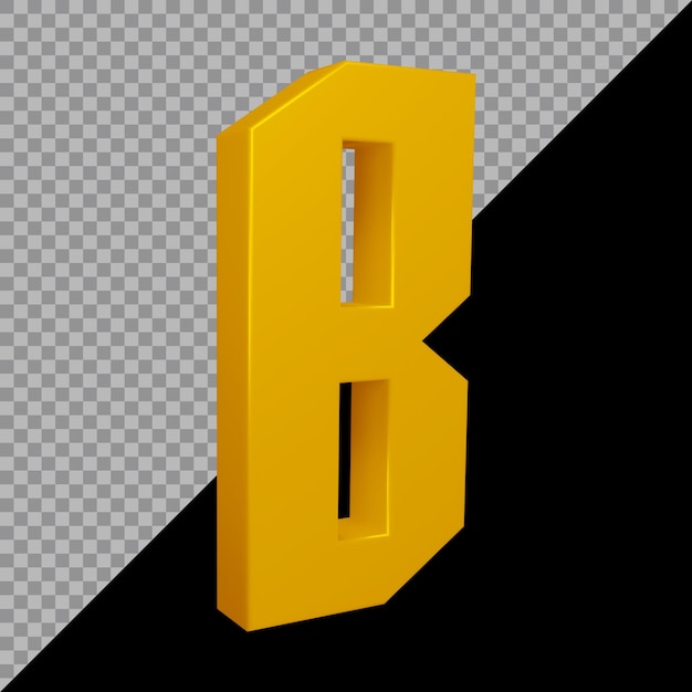 3d rendering of alphabet letter b