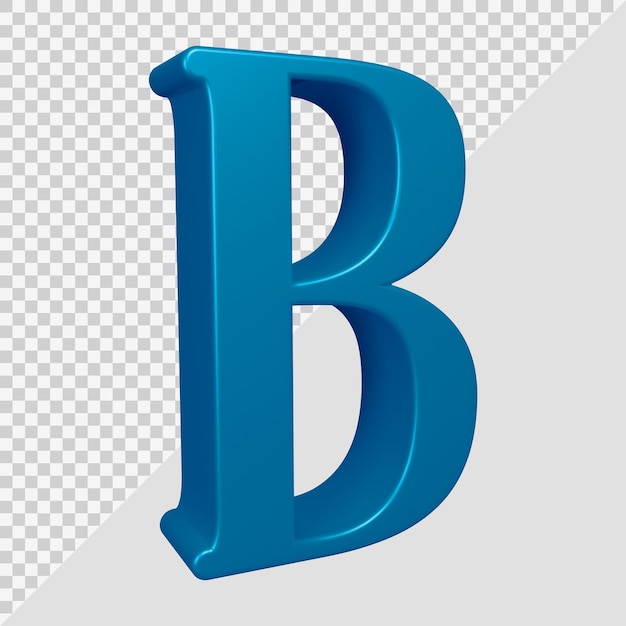 3d rendering of alphabet letter b