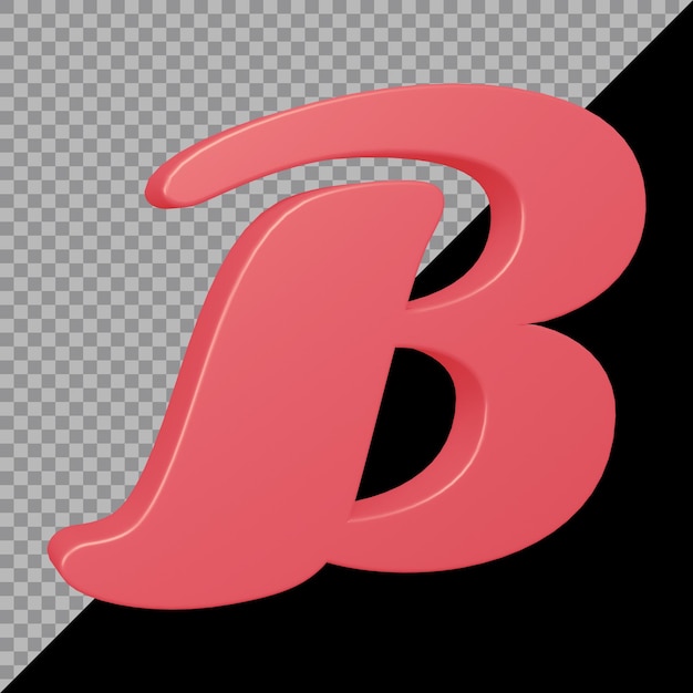 3d rendering of alphabet letter b
