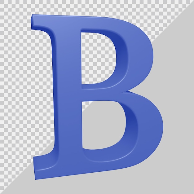 3d rendering of alphabet letter b