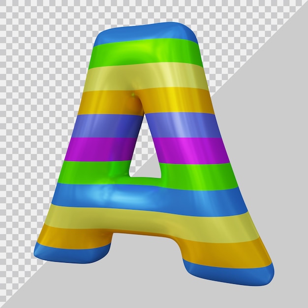 PSD 3d rendering of alphabet letter a balloon