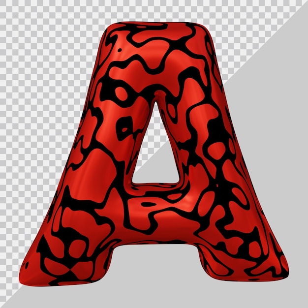 3d rendering of alphabet letter a balloon