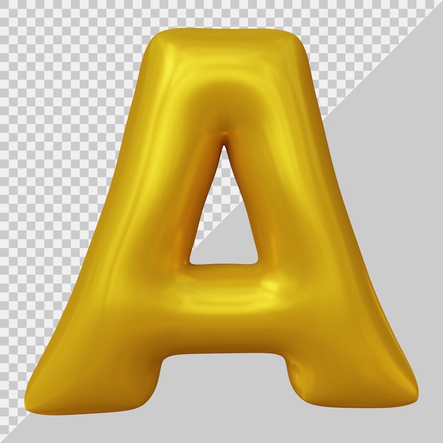 3d rendering of alphabet letter a balloon