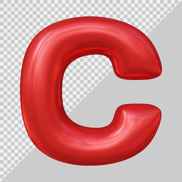 3d rendering of alphabet letter c balloon