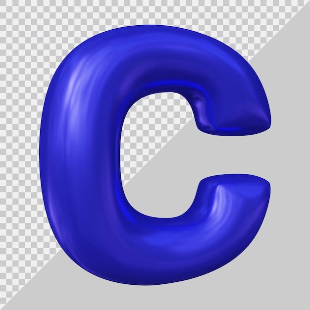 PSD 3d rendering of alphabet letter c with modern style