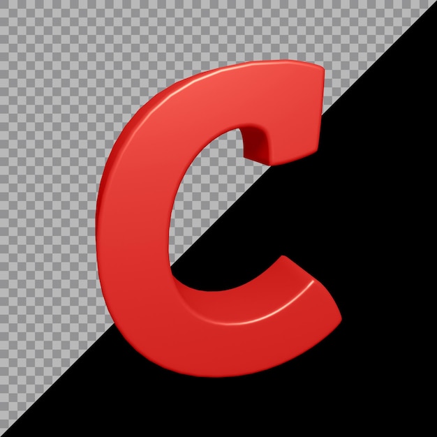 3d rendering of alphabet letter c