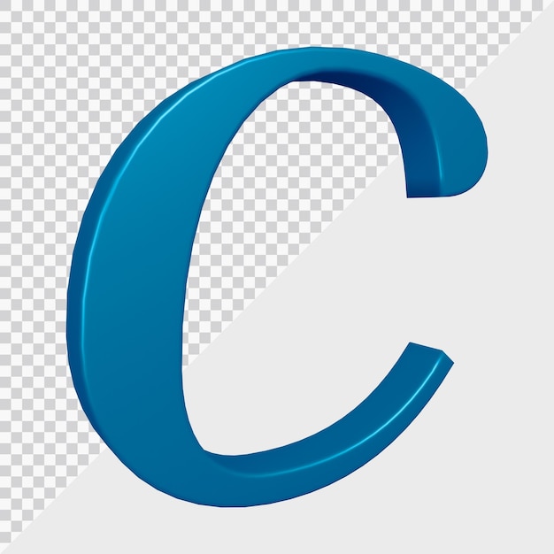 알파벳 문자 c의 3d 렌더링