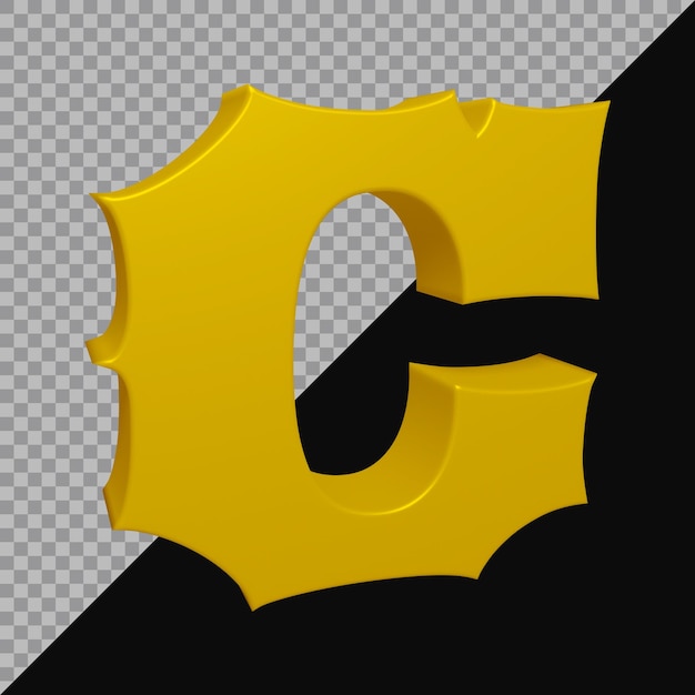 3d rendering of alphabet letter c