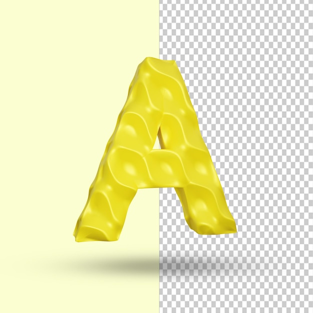 PSD alfabeto di rendering 3d una lettera creative premium psd