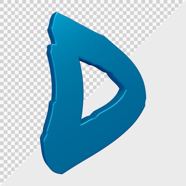 3d rendering of alphabet letter d