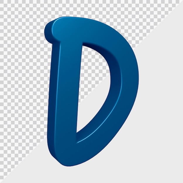 3d rendering of alphabet letter d