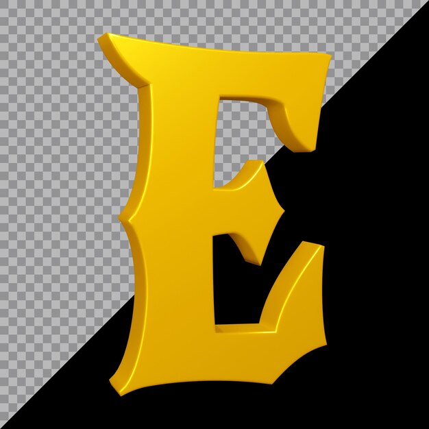 PSD 3d rendering of alphabet letter e