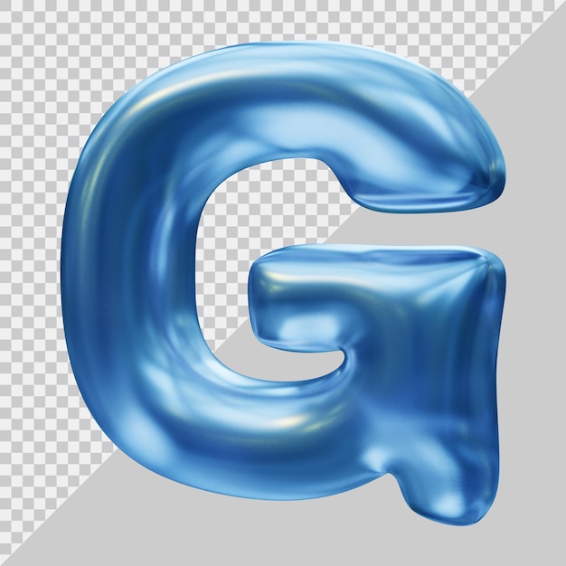 PSD 3d rendering of alphabet letter g with modern style