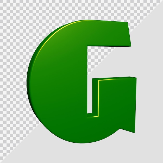 3d rendering of alphabet letter g