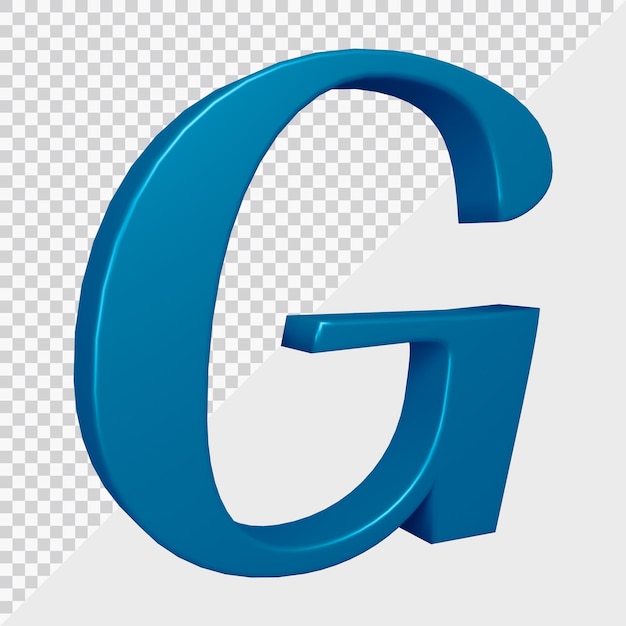 PSD 3d rendering of alphabet letter g