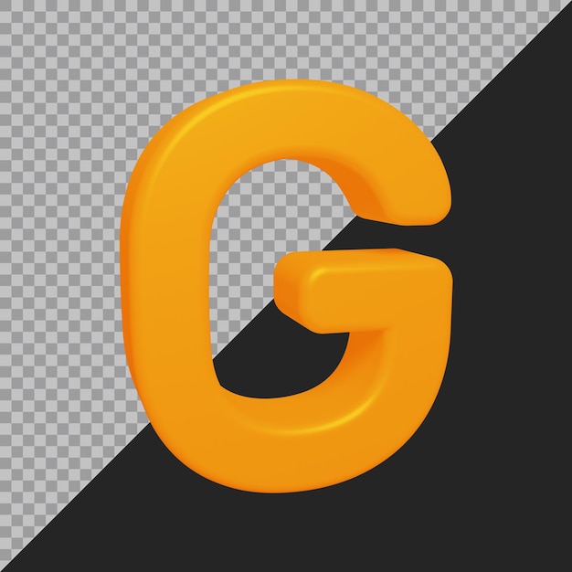 PSD 3d rendering of alphabet letter g