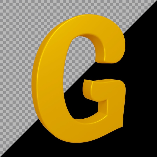 3d rendering of alphabet letter g