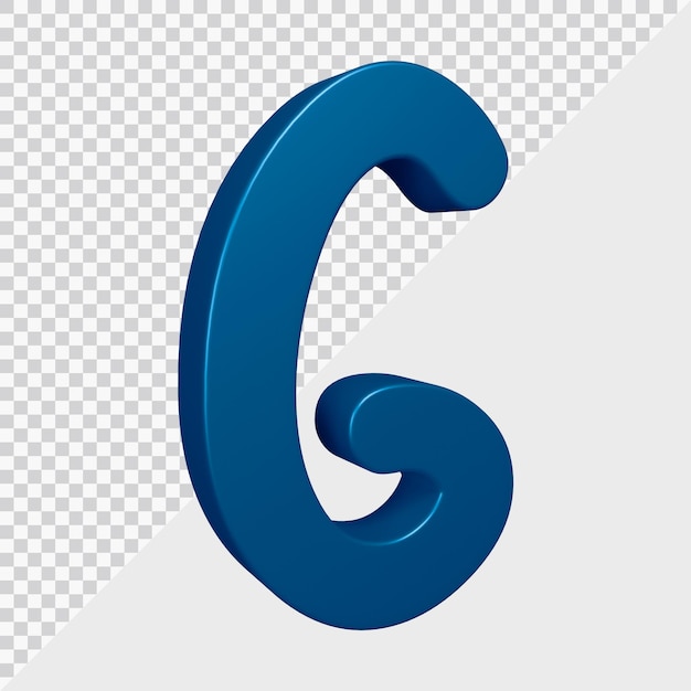 PSD 3d rendering of alphabet letter g