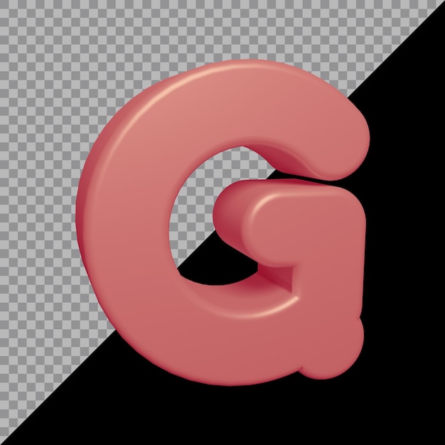 PSD 3d rendering of alphabet letter g
