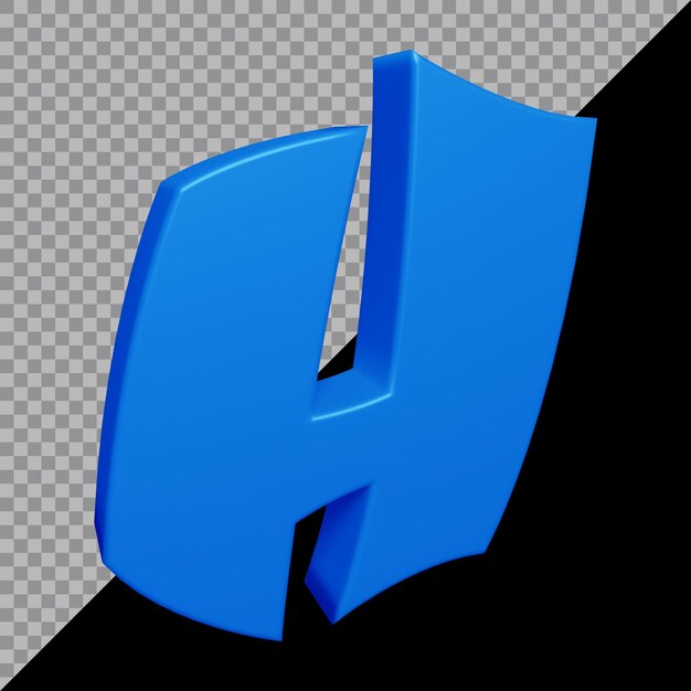 3d rendering of alphabet letter h