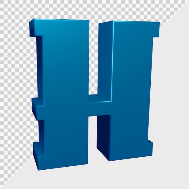 3d rendering of alphabet letter h