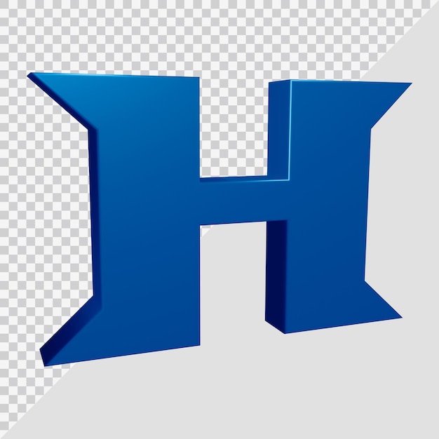 3d rendering of alphabet letter h