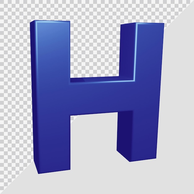 3d rendering of alphabet letter h