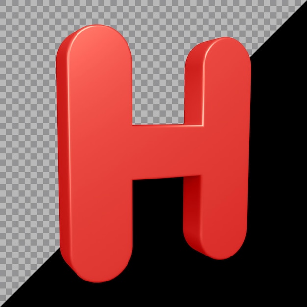 Premium PSD | 3d rendering of alphabet letter h