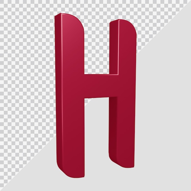 3d rendering of alphabet letter h