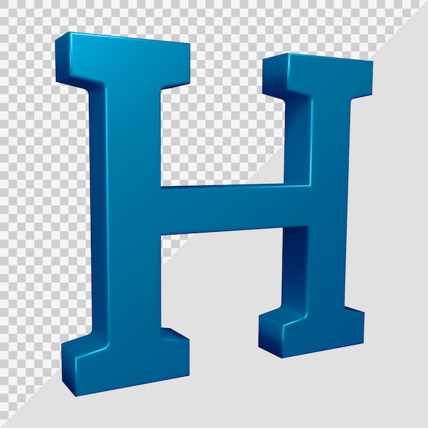 3d rendering of alphabet letter h