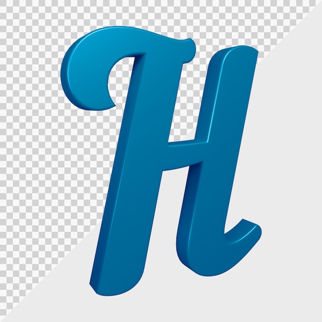 PSD 3d rendering of alphabet letter h