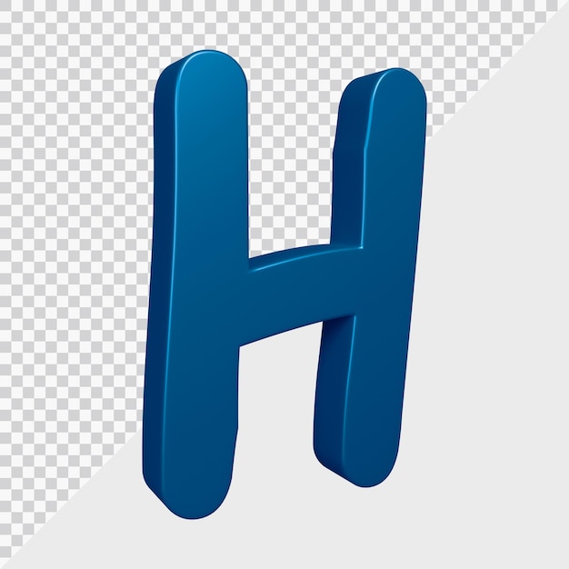 3d rendering of alphabet letter h