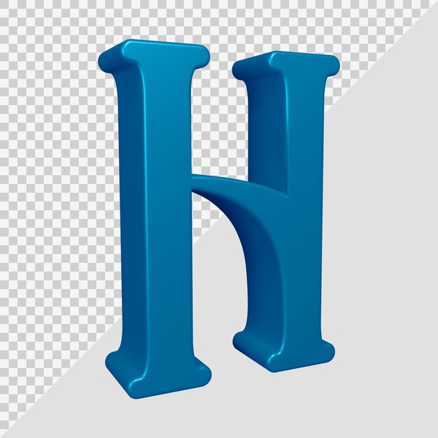 3d rendering of alphabet letter h