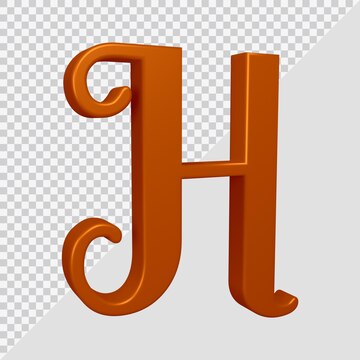 Premium PSD | 3d rendering of alphabet letter h