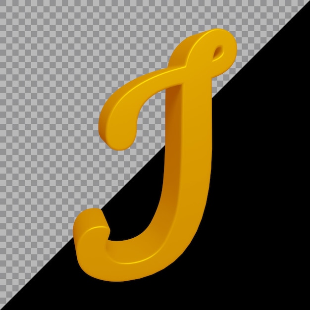 3d rendering of alphabet letter i