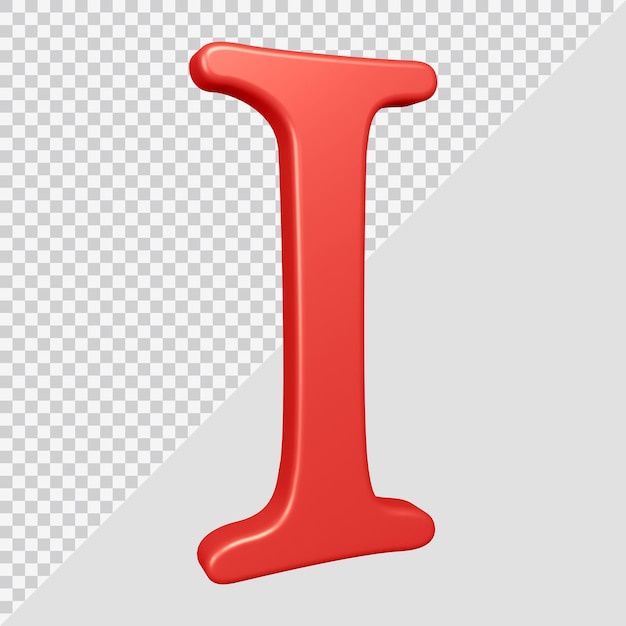 3d rendering of alphabet letter i