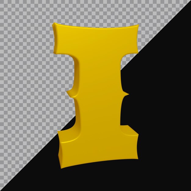 3d rendering of alphabet letter i