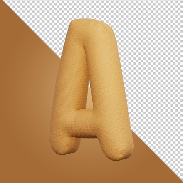 3d rendering of alphabet letter A isolated